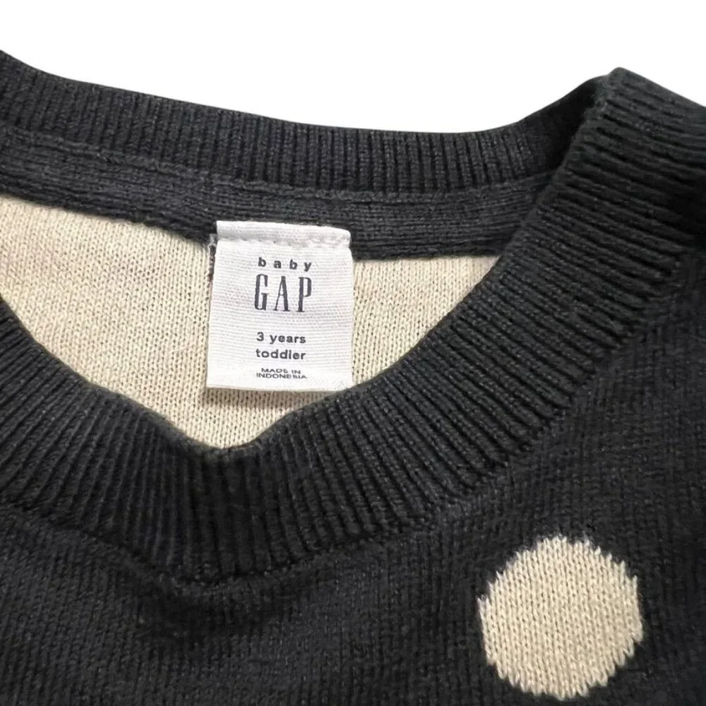 Baby Gap 3Y Grey & Cream Polkadot Sweater